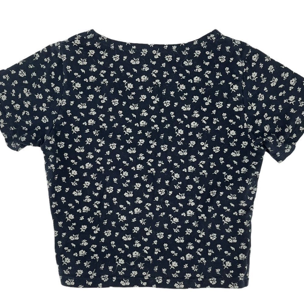 Brandy Melville Floral Amara‎ Crop Top OS Black Small medium - Picture 4 of 7